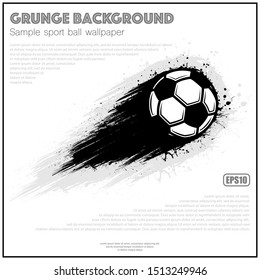 White poster with soccer ball movement and grunge path