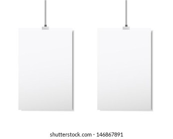 white posters on a rope