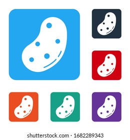White Potato icon isolated on white background. Set icons in color square buttons. Vector Illustration