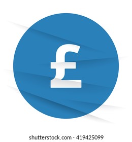 White Pound icon label on wrinkled paper