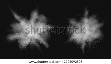 White powder explosion isolated on transparent background. Vector illustration