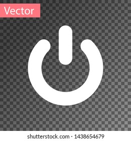 White Power button icon isolated on transparent background. Start sign. Flat design. Vector Illustration