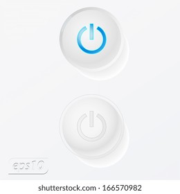 White power button. on/off positions