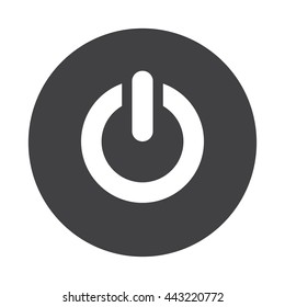 White Power icon on black button isolated on white