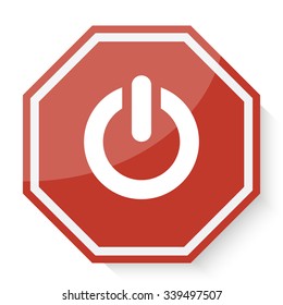 White Power icon on red stop sign web app