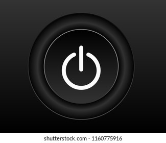 White power icon Vector Illustration isolated on black background. 3D EPS10
