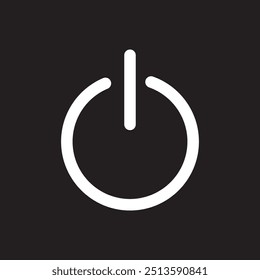 White power icon vector sign. Black background