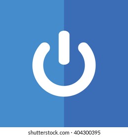 White power icon vector sign. Blue background