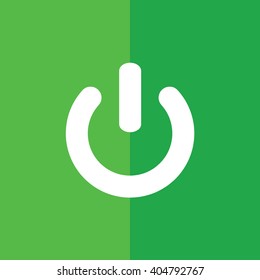 White power icon vector sign. Green background