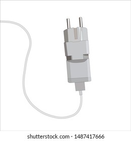 white power plug, Vector illustration, you can use it as an icon for your design