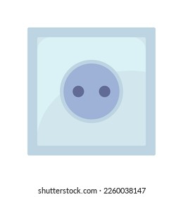 Toma de corriente blanca de la ilustración vectorial de tipo europeo. Dibujo de dibujos animados de herramientas o equipos de electricista aislados en fondo blanco. Electricidad, tecnología, concepto de construcción