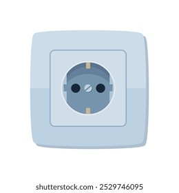 Toma de corriente blanca para el tipo europeo de equipo eléctrico. Ilustración vectorial