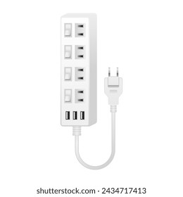 White power supply adapter _4 It is an illustration of 2 ports of 2.0 2 -port.