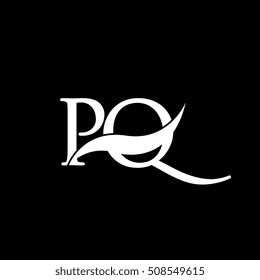 White PQ Swoosh Logo Vector