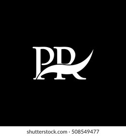 White PR Swoosh Logo Vector