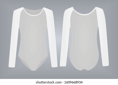 White practice bodysuit. vector illustration