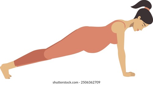 White pregnant woman sun salutation yoga pose