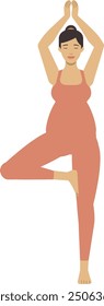 White pregnant woman sun salutation yoga pose