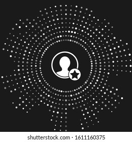 White Premium create account screen icon isolated on grey background. Abstract circle random dots. Vector Illustration