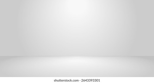 White presentation on Studio Room background, realistic vector illustration. Empty space for product presentation, studio shooting with light, exhibition, show or display concept. vector dynamic room