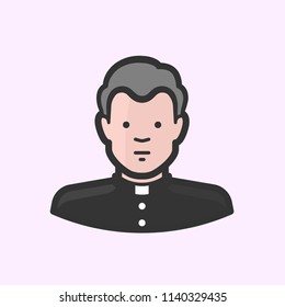 White priest in collar