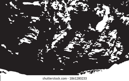 Impresión blanca sobre la textura de fondo negro. Ilustración vectorial.
