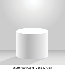 White product background. Empty podium. White podium vector illustration