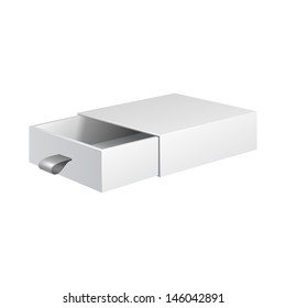 White Product Cardboard, Carton Package Box Open On White Background Isolated. Ready For Your Design. Product Packing Vector EPS10 