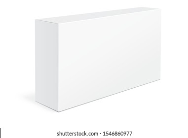 Caja De Cartón De Producto Blanco Aislada En Fondo Blanco. Montaje de caja de embalaje para su diseño. Ilustración del vector