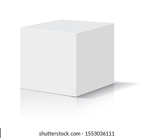 White Product Cardboard Package Box, 3D Mock Up Box
