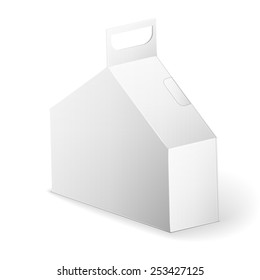 White Product Cardboard Package Box. Illustration Isolated On White Background. Mock Up Template Ready For Your Design. Vector EPS10