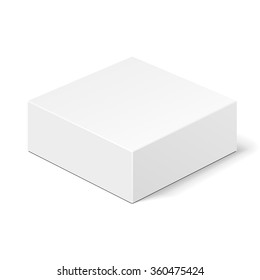 White Product Cardboard Package Box. Illustration Isolated On White Background. Mock Up Template Ready For Your Design. Vector EPS10