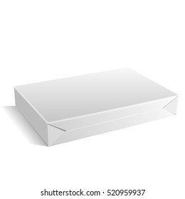 White Product Cardboard Package Box Illustration Isolated On White Background Mock Up Template Ready For Your Design eps 10