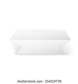 White Product Cardboard rectangular Package Box. Illustration Isolated On White Background. Mock Up Template Ready For Your Design. Vector EPS10