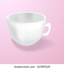 White Product Cup. Mock Up Template Ready For Design. Vector EPS10