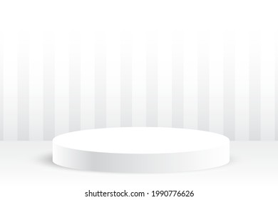 Pantalla de producto blanco fondo de podio, vector de visualización de producto podio. escena de mockup para la presentación de productos