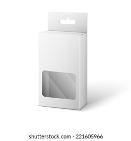White Product Package Box Illustration Isolated On White Background. Product Packing Vector 