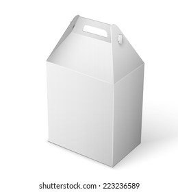 White Product Package Box Illustration Isolated On White Background. Product Packing Vector