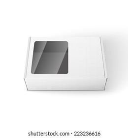 White Product Package Box Illustration Isolated On White Background. Product Packing Vector