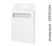 White Product Package Box With Window. For Pencils, Pens, Felt-tip Pens Illustration Isolated On White Background. Mock Up Template Ready For Your Design. Product Packing Vector EPS10