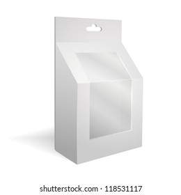 White Product Package Box With Window. Ready For Your Design. Vector EPS10