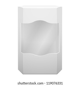 White Product Package Box With Window. Ready For Your Design. Vector EPS10