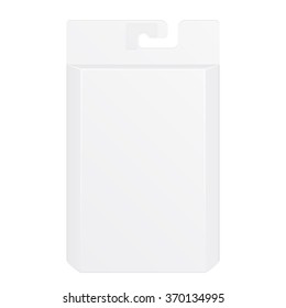 White Product Package Box With Window Illustration Isolated On White Background. Mock Up Template Ready For Your Design. Product Packing Vector EPS10