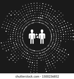 White Project team base icon isolated on grey background. Business analysis and planning, consulting, team work, project management. Abstract circle random dots. Vector Illustration