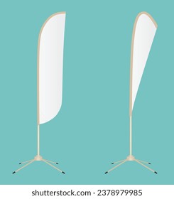 White promo flag vector illustration