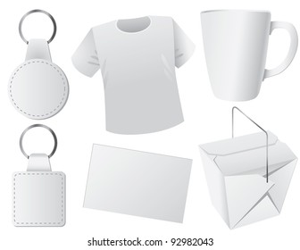 White Promo Items EPS 8 Vector, Grouped For Easy Editing. No Open Shapes Or Paths.