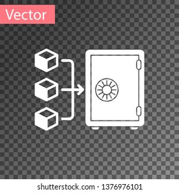 White Proof of stake icon isolated on transparent background. Cryptocurrency economy and finance collection. Vector Illustration