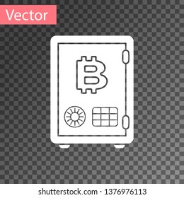 White Proof of stake icon isolated on transparent background. Cryptocurrency economy and finance collection. Vector Illustration