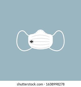 white protective face mask, plague, pestilence, spread diseases germ concept, health care, air pollution disease symptoms, flat sign symbol icon, vector illustration character design