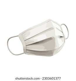 White protective mask over white